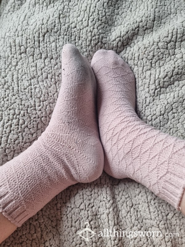 Well Worn Pink Cotton Socks