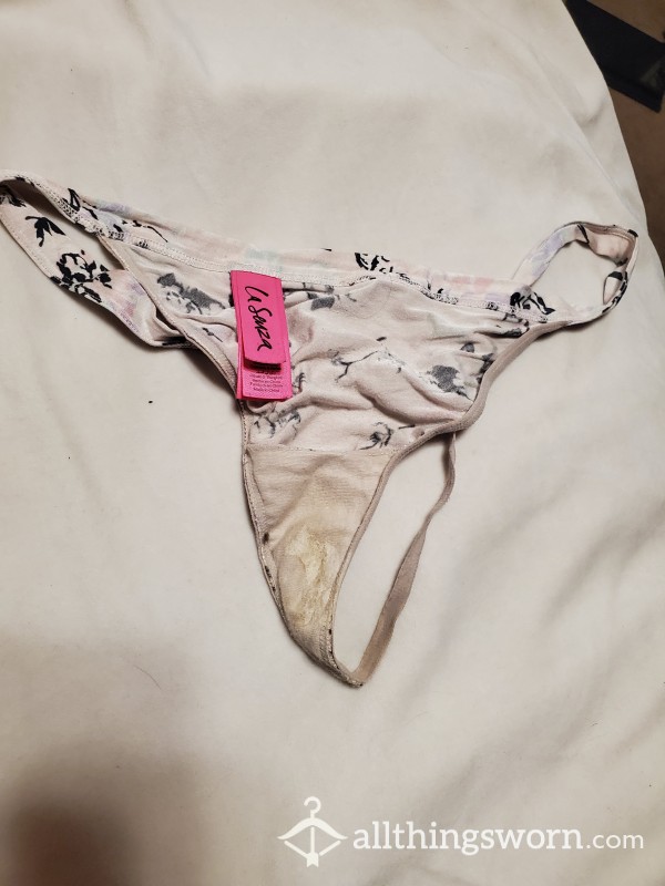Well-worn Pink Floral Thong