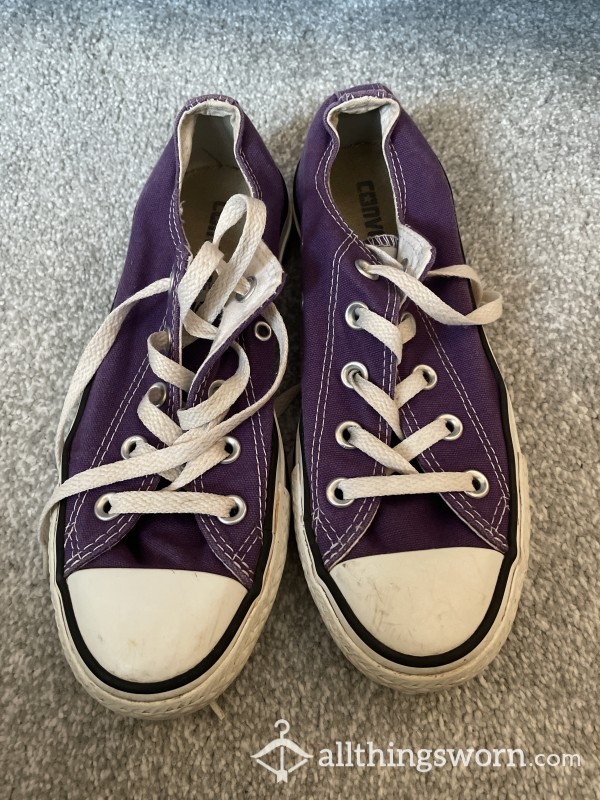 Well Worn Purple Converse Size 4 Uk