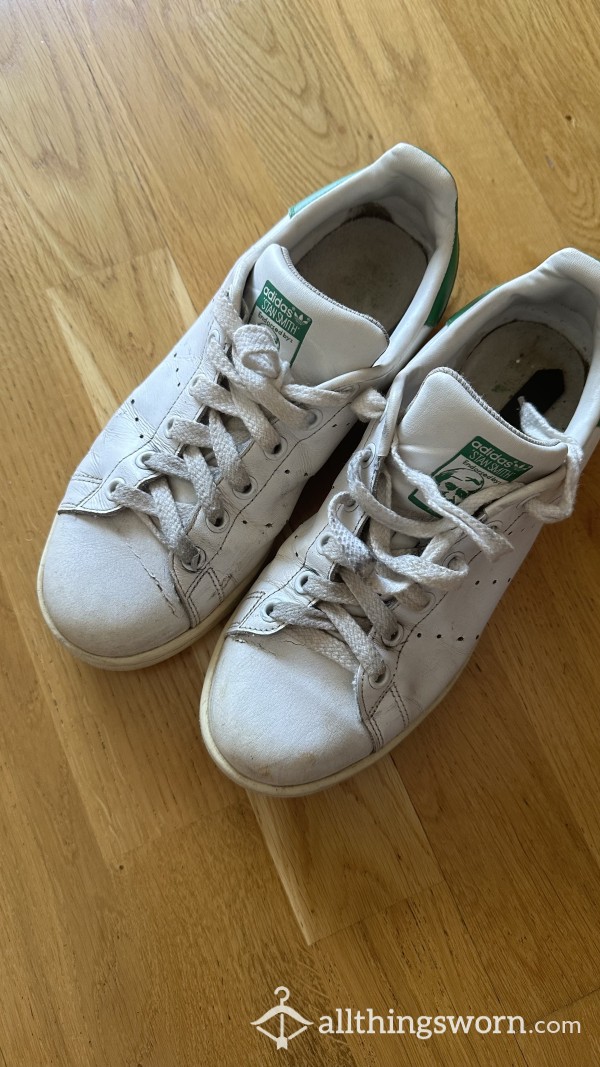 Well Worn Really Stinky White Adidas Sneakers - SOLD