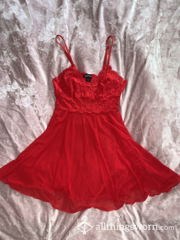 Well-worn Red Lingerie Top Size S