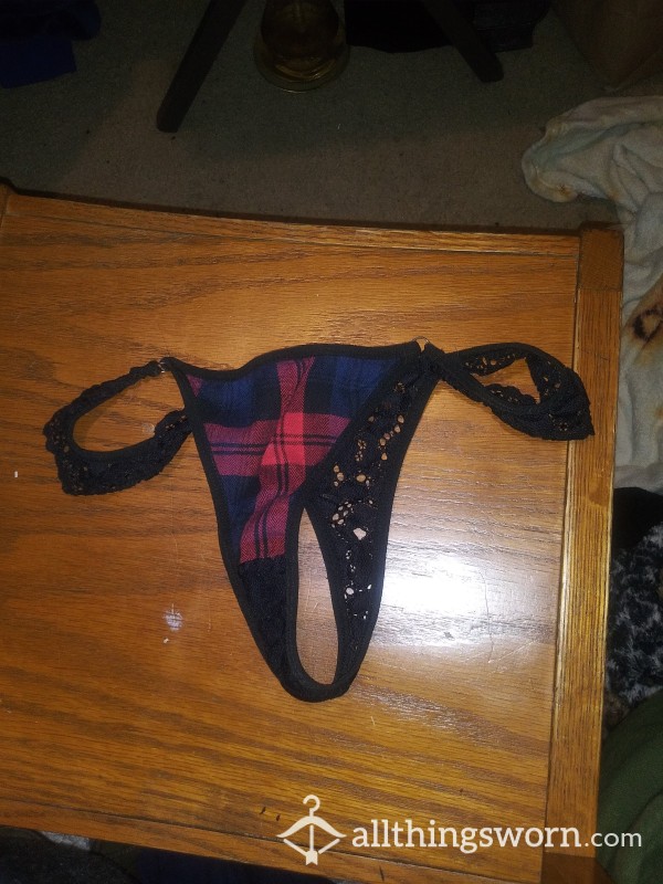 ✨️Well-Worn Red Plaid Thong 24 Hour✨️