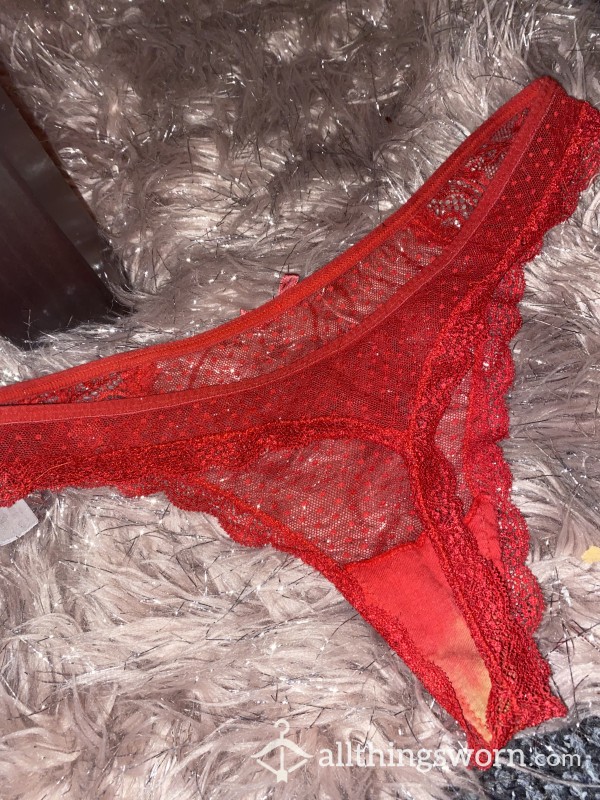 WELL WORN RED THONG