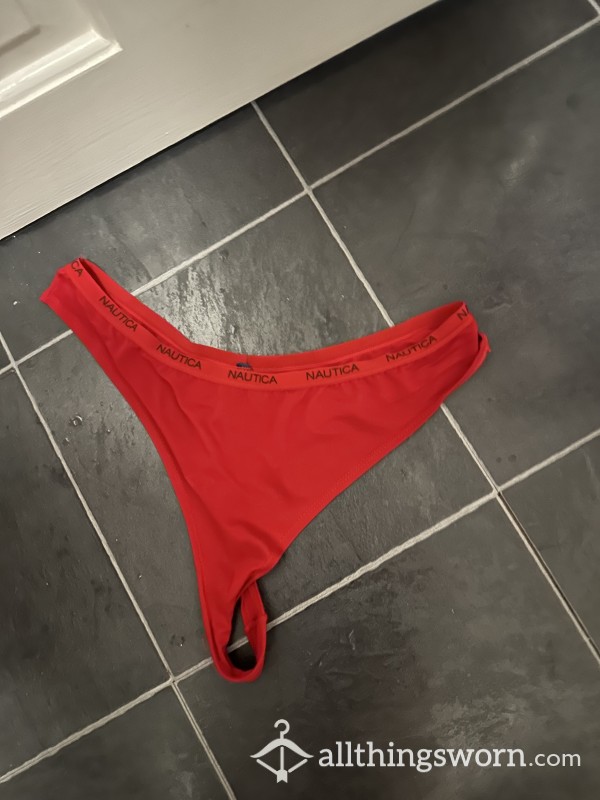 Well Worn Red Thong