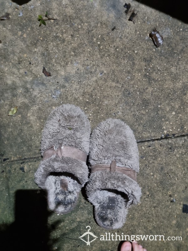 Well Worn Slippers. Dirty And Smelly
