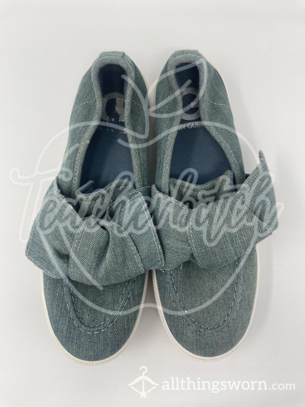 Gray Slip-Ons With Bows | Guess Brand | US Size 8