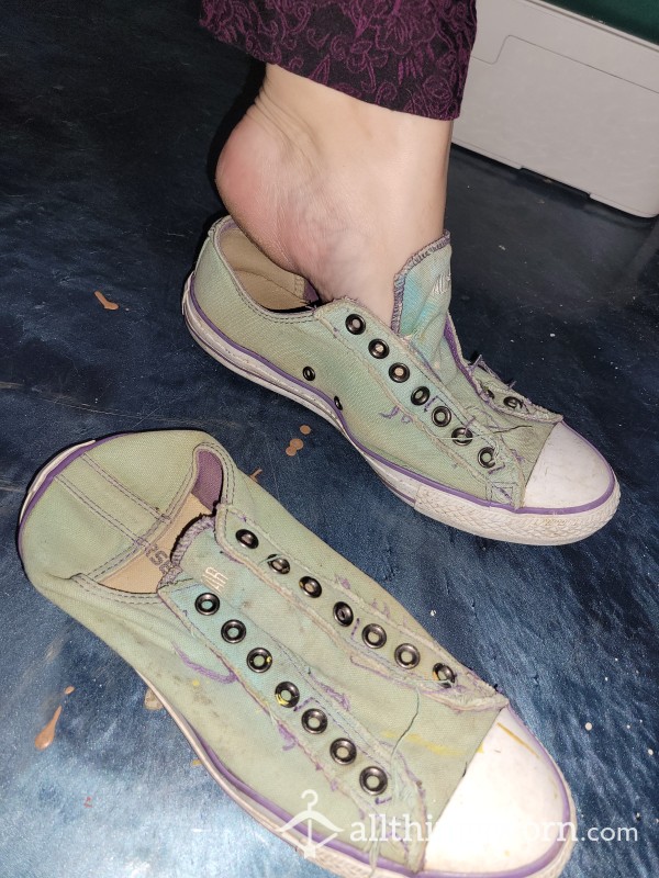 WELL WORN. Smelly , Slide On Converse,  Size 11
