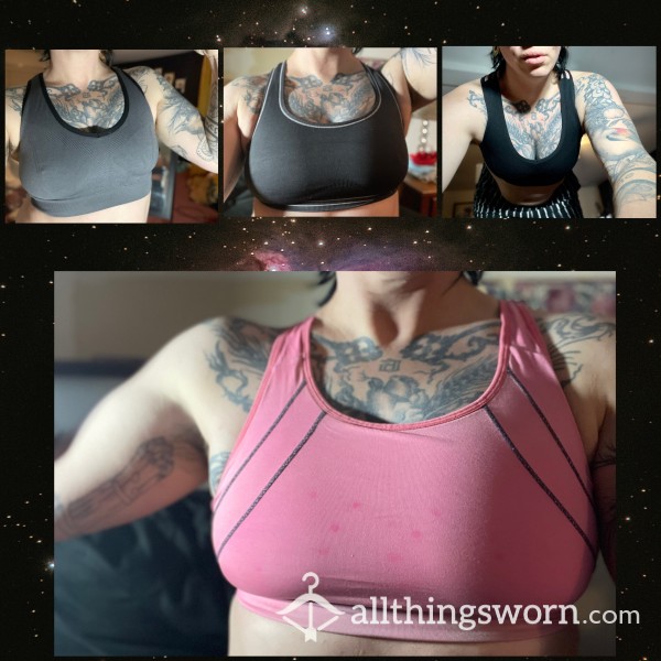 🏋️‍♀️ Well Worn Sports Bras - Faded, Fraying - Vacuum Sealed 🏋️‍♀️