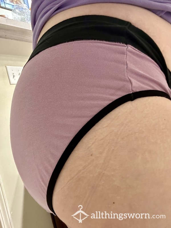 Well Worn Stained Full Back Purple Panties XL - Name Your Days Of Wear!