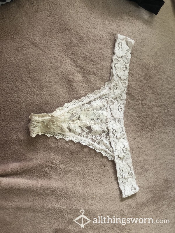 Well Worn & Stained Lace G String / Thong