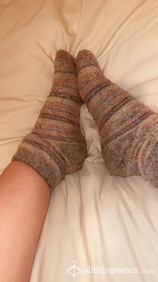 Well Worn Striped Bed Socks