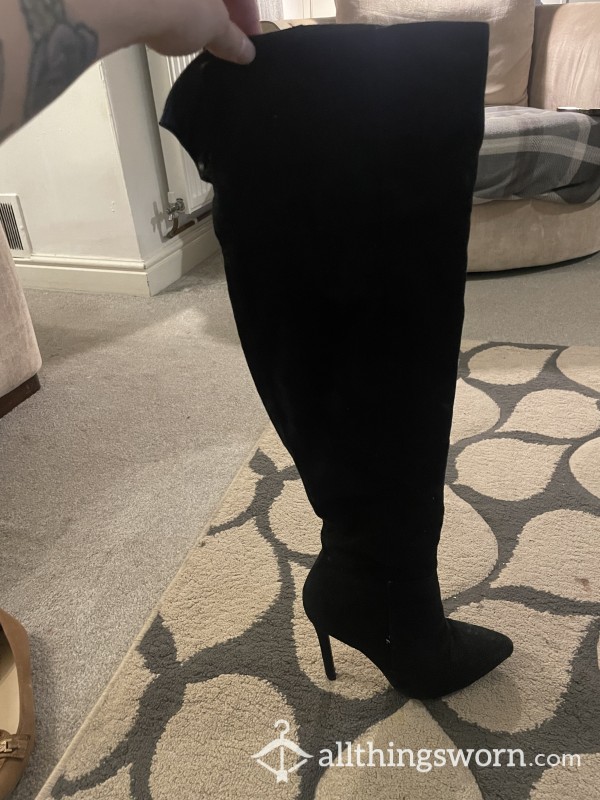 Well Worn Suede Knee High Boots