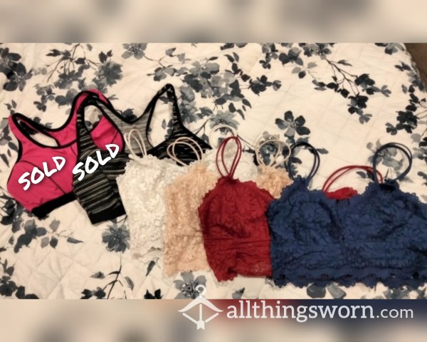 Sweaty Bras, Well-Worn Sports Bra Or Lace Bras Available Worn 48-hours Or Longer If Requested