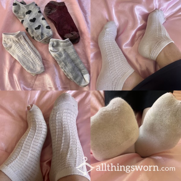 Well Worn Trainer Socks 🧦 Choose Your Favourite Pair For Wear 👅 White Or Various Colours 🦶🏼