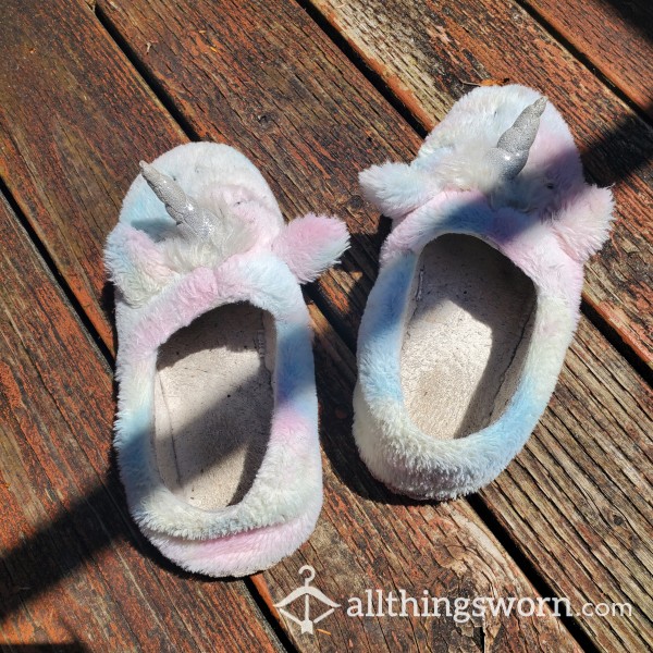 Well Worn Unicorn Slippers. These Are My Favorite.