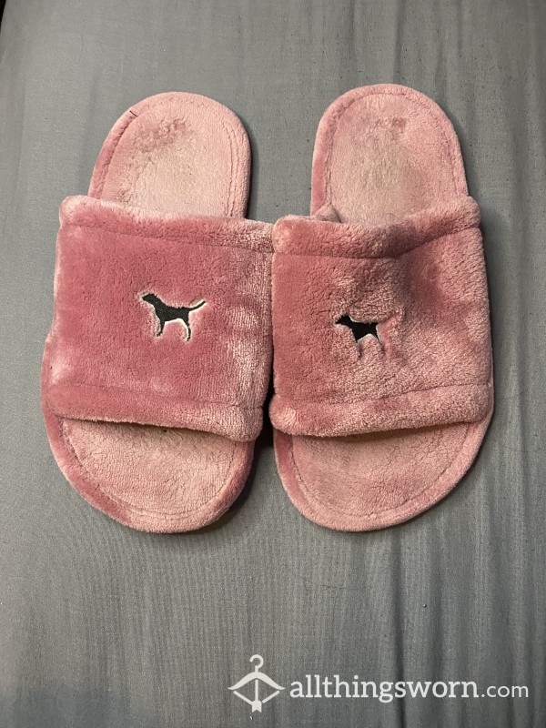 Well Worn Victoria’s Secret Pink Slippers