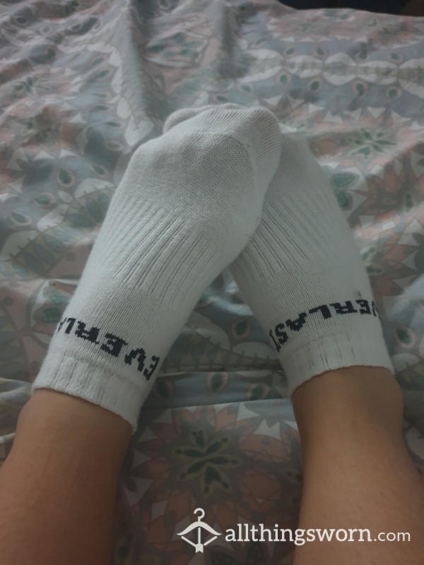 Well Worn White Ankle Socks