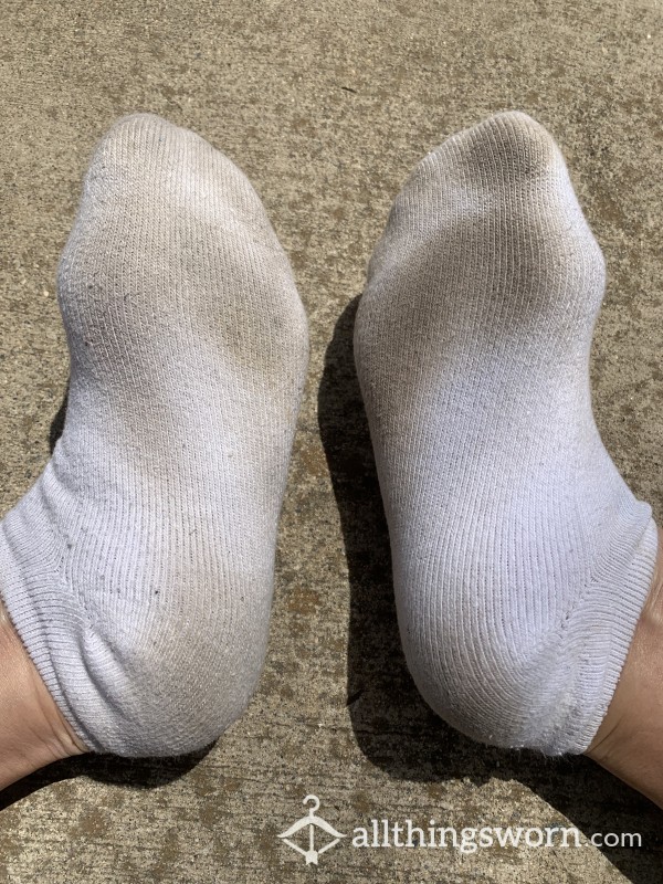 Well Worn White Ankle Socks! Yum