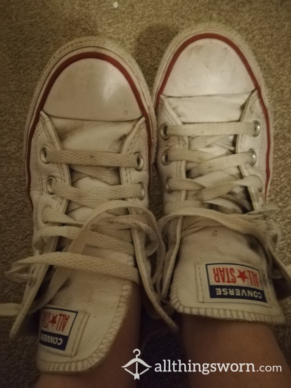 Well-worn White Converse