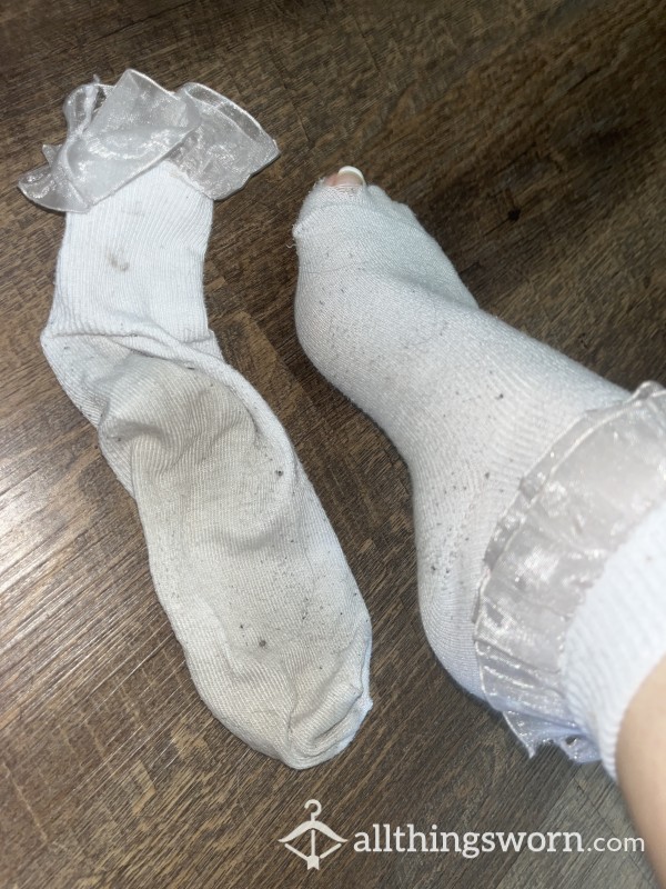 Well-worn White Ruffled Socks