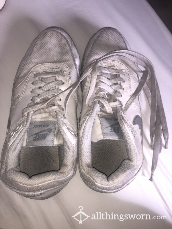 Well-worn White Smelly Gym Trainers