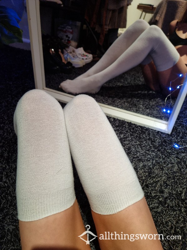 Well-worn, White, Thigh High Socks (my Fave!!)