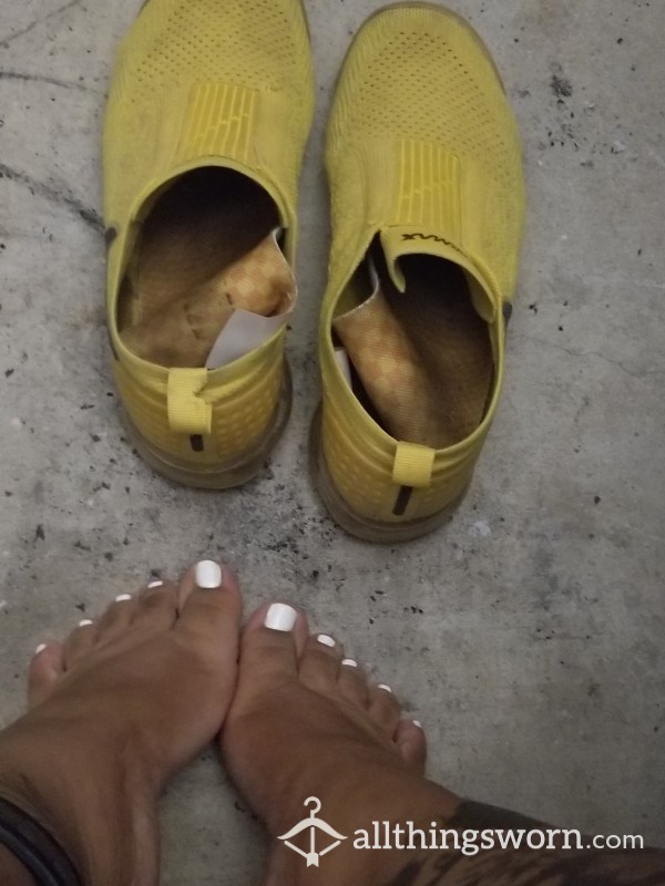 Well-worn Yellow Nike Work Shoes