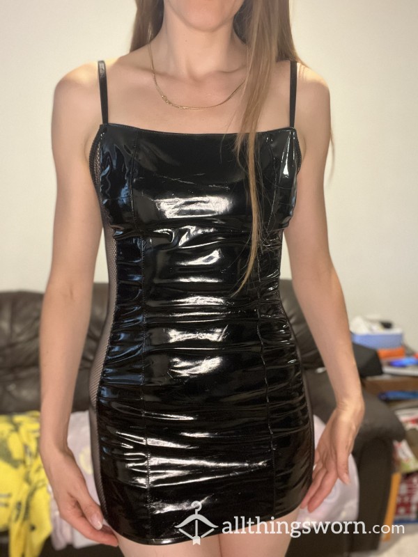 Wet Latex Look PVC Mini Dress