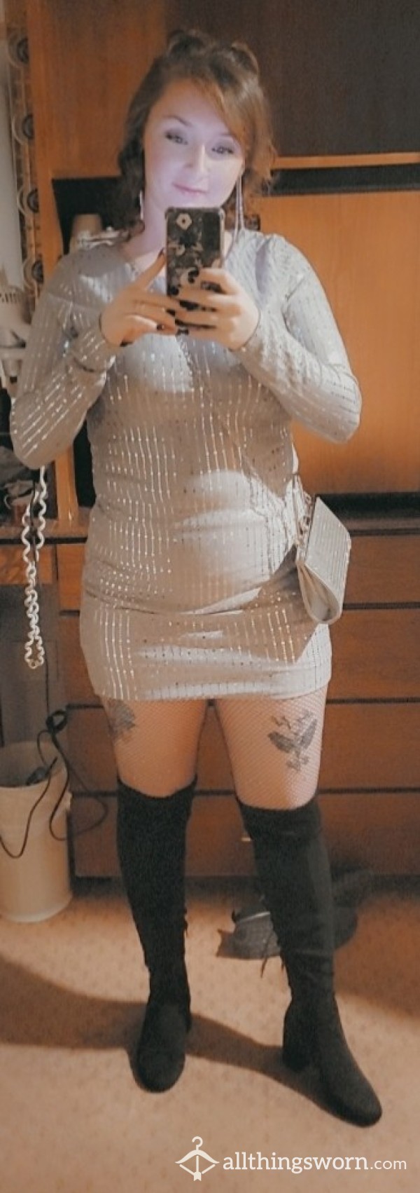 'Wet Look' Shimmer Dress
