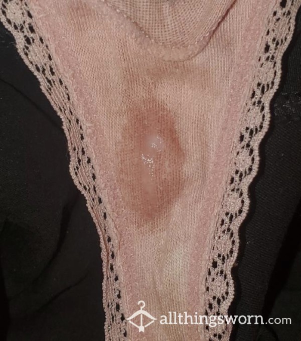 Wet Well Worn Creamy Smelly Moist Pink Panties