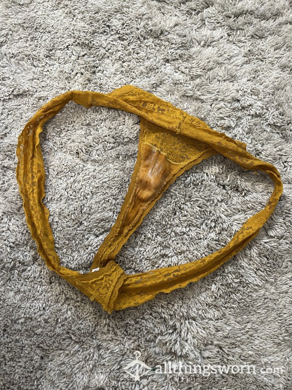 (Wet) Yellow Aerie Lace Thong💛