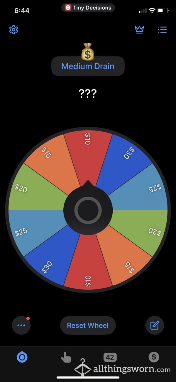 Wheel Spin Findom Drain Game