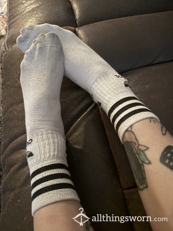 White Adidas Sock