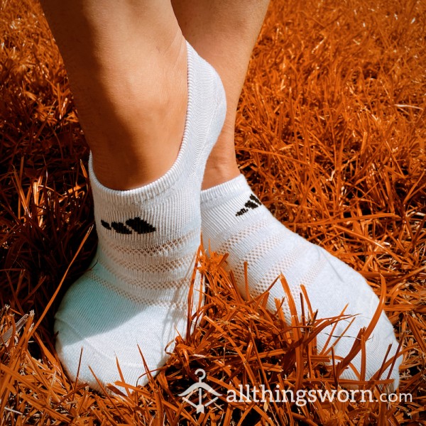 Used White Adidas, Women's Ankle Socks