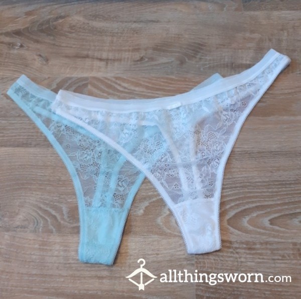 Baby Blue Lace Thong (White Is Sold)