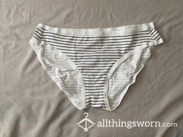 White And Black Striped Everyday Panties 🦓🖤🎬