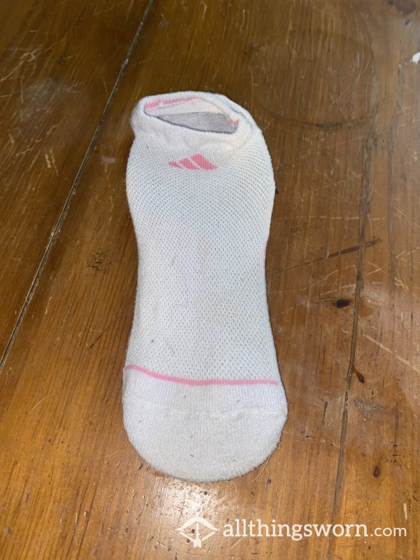 White And Pink Adidas Socks
