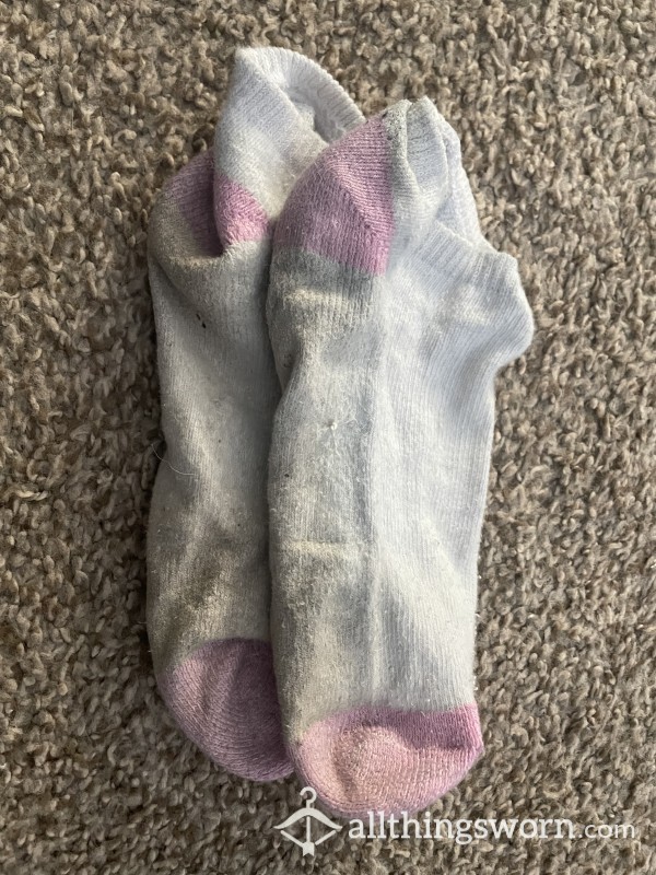 White And Pink Crunchy Socks
