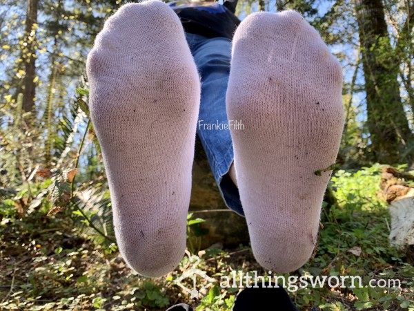 White Ankle Socks Worn During Park Walk