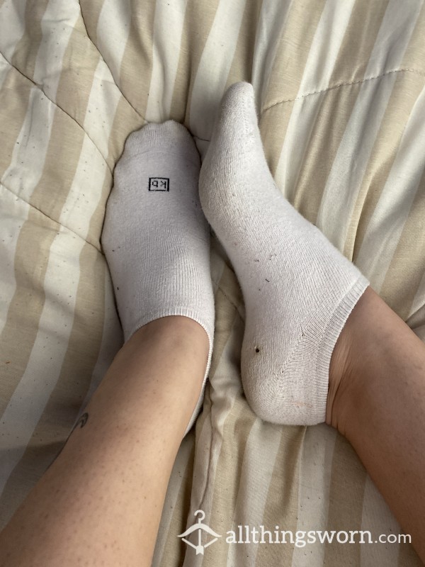White Ankle Socks Worn On My Perfect Size 10s 24hrs