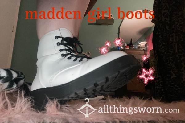 White & Black Madden Girl Boots