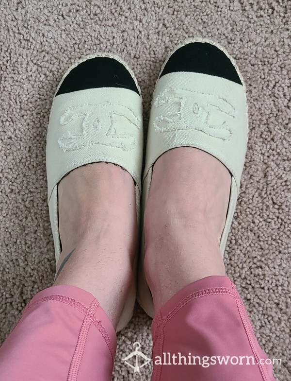 White Canvas Flats *Price Reduced End Of Subscription Sale On All Items!*