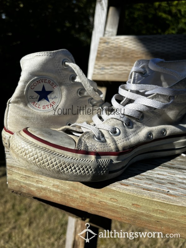 Stained US 7.5 White Converse