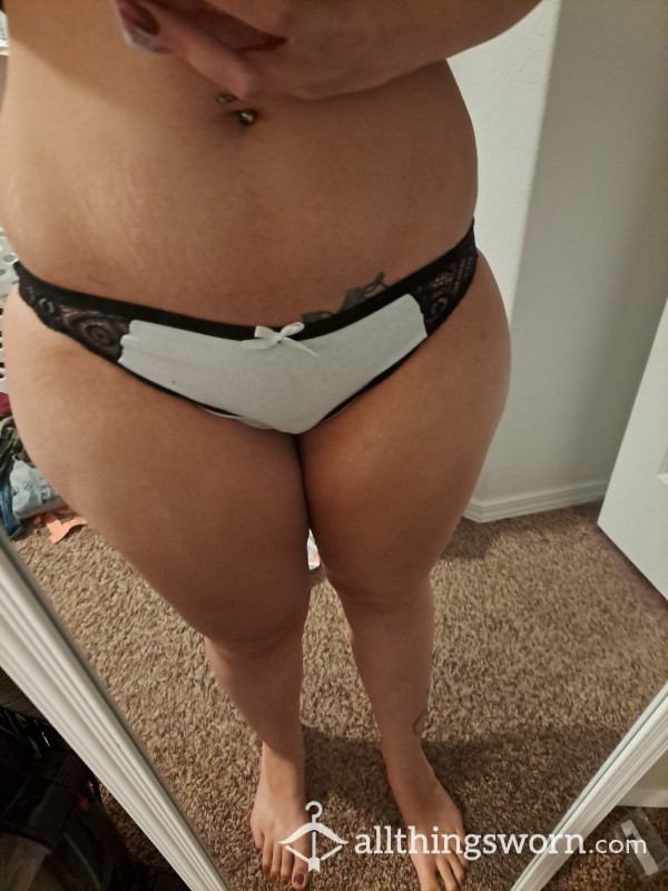 White Cotton And Lace Fullback Panties