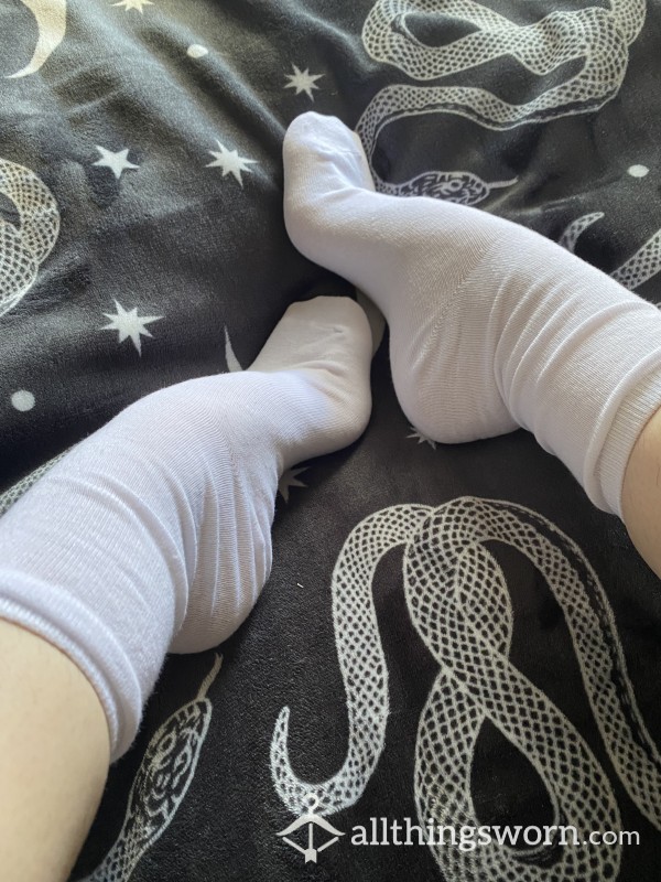White Cotton Ankle Socks