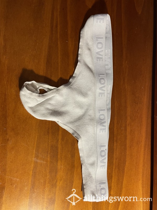White Cotton Thong Worn For 8 Hour Shift At Work
