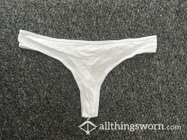 White Cotton Thongs