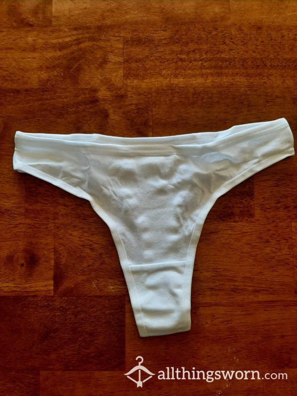 White Cotton Thongs