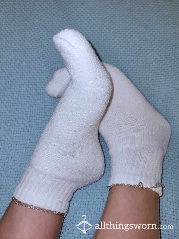 White Thick Cushioned Ankle Socks