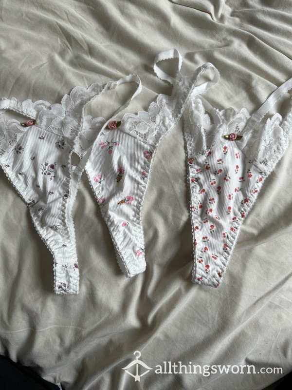 White Cute Spring Thongs